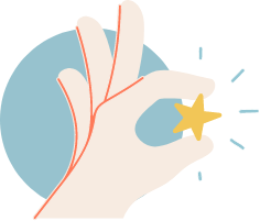 Main qui tient une étoile